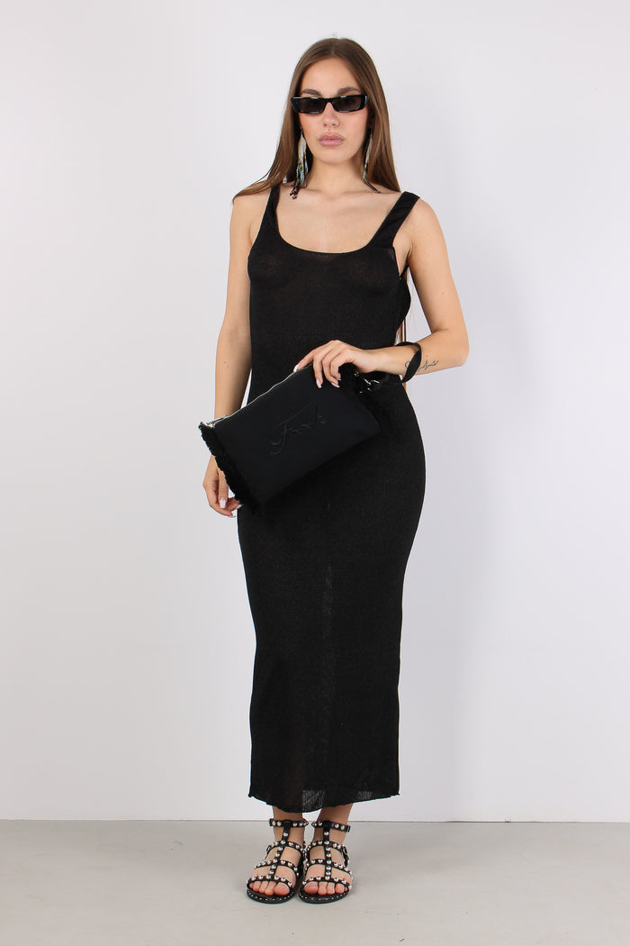 Abito Lurex Scavo Dietro Nero-4
