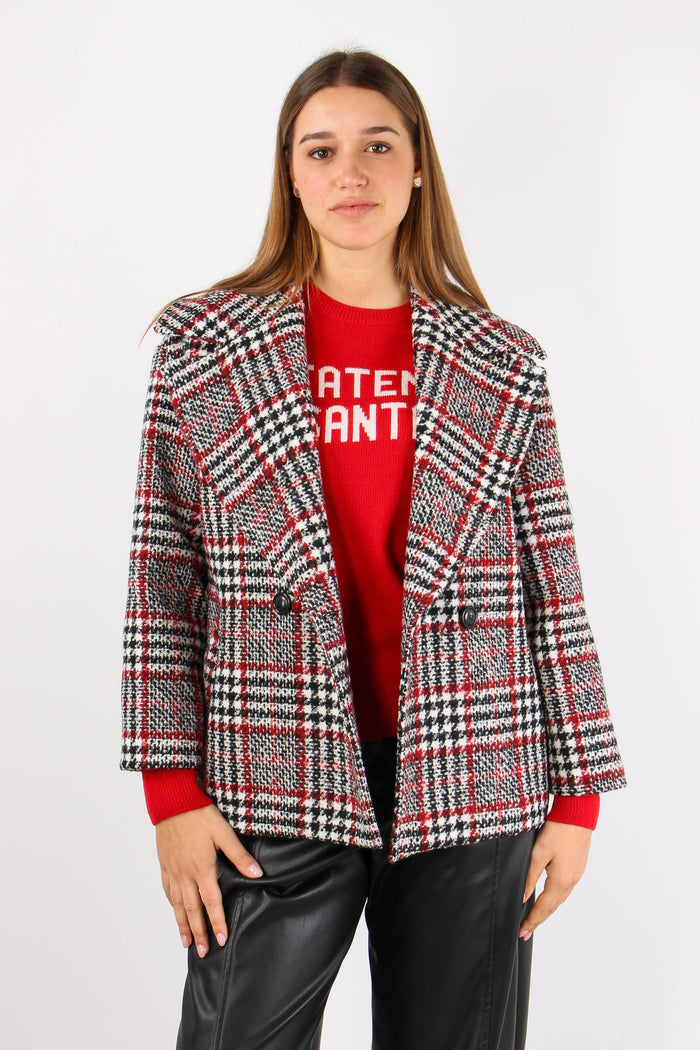 Peacot Corto Check Rosso/nero-2