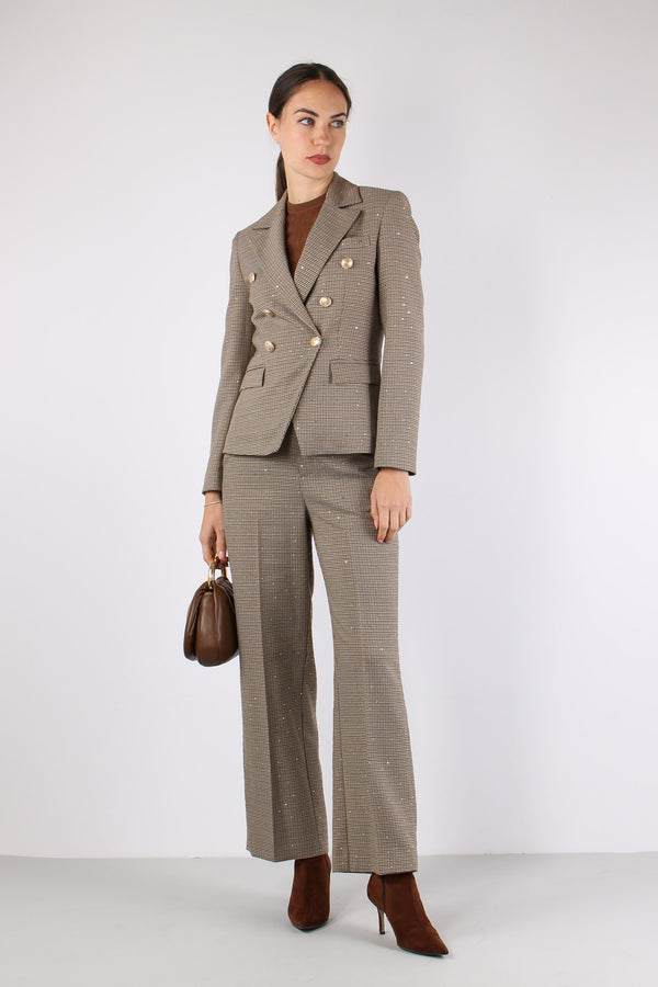 Belsa_pie Giacca Pied De Poule Biscuit