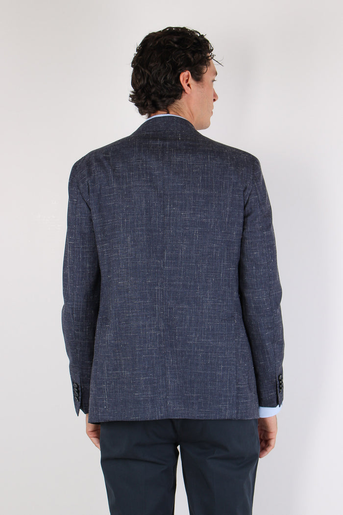 Giacca Tasca Toppa Drop Sette Blu Navy-5