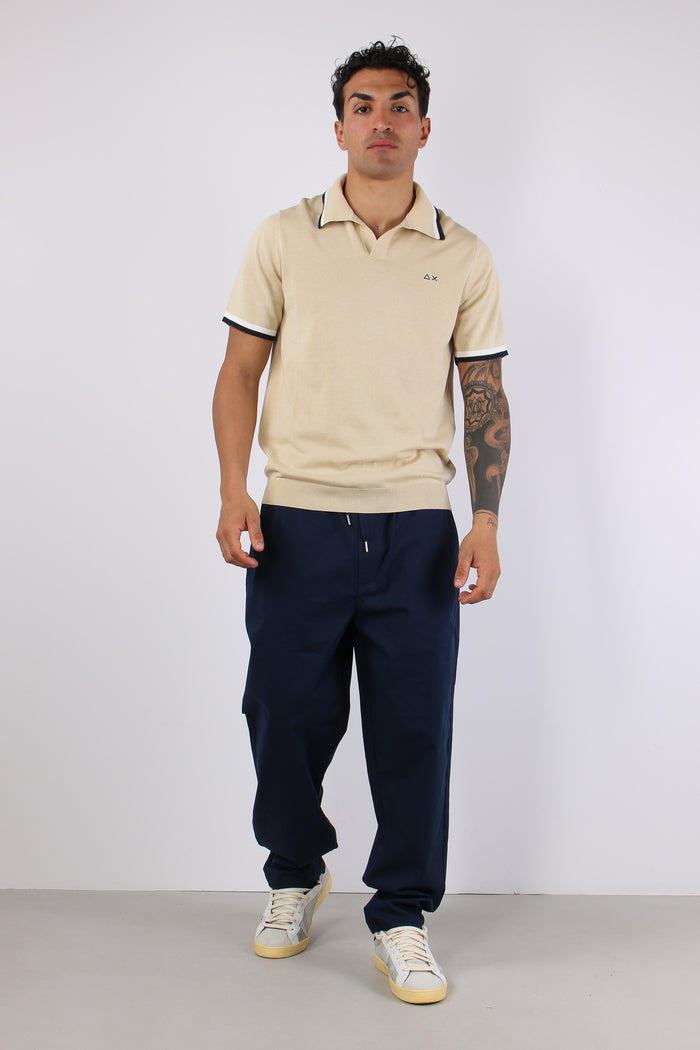 Polo Derby Filo Riga Contrasto Beige-5