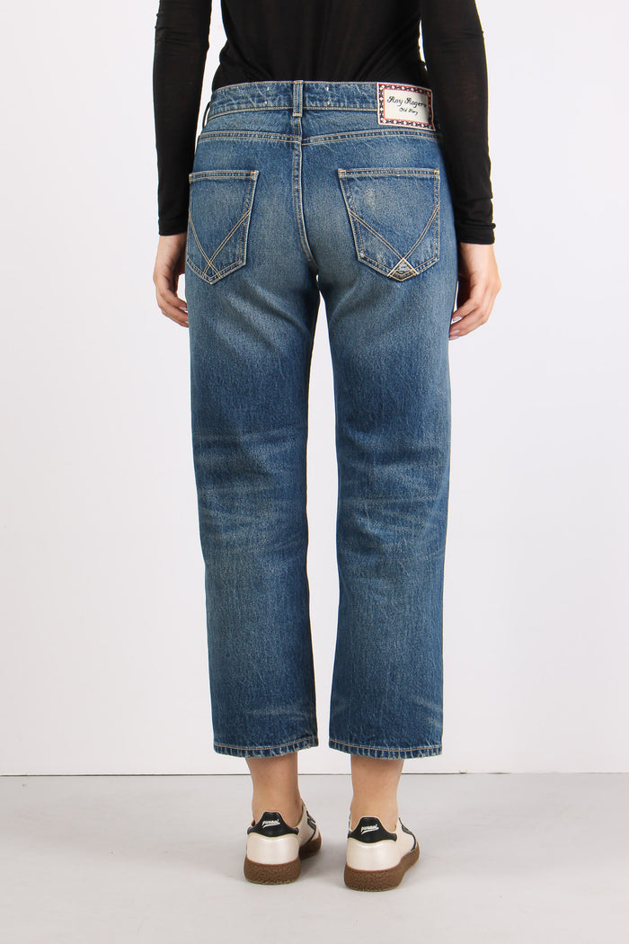 Denim Regular Micro Rotture Denim Medio-4