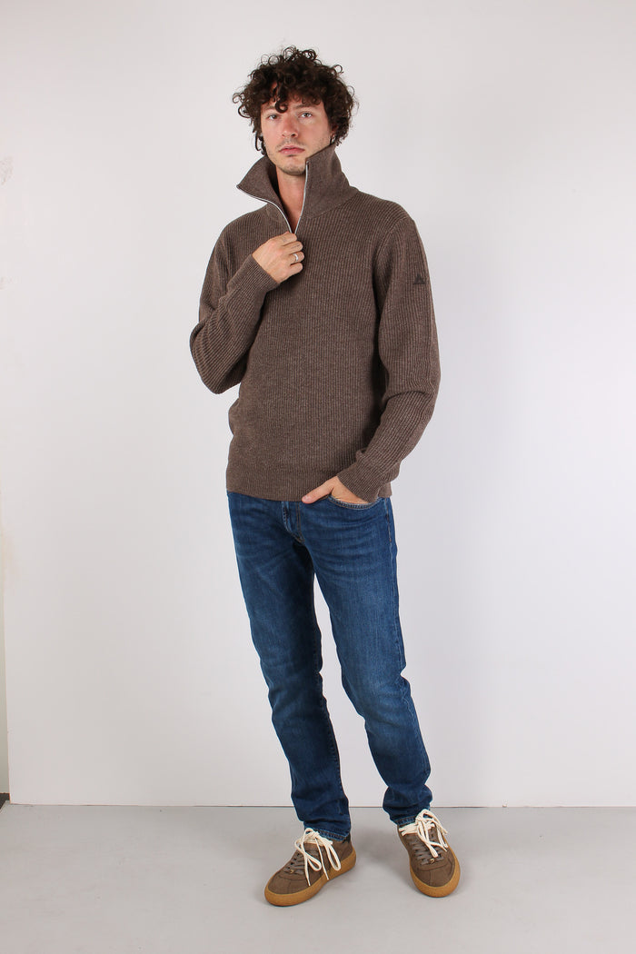 Mezza Zip Costa Inglese Tortora-2