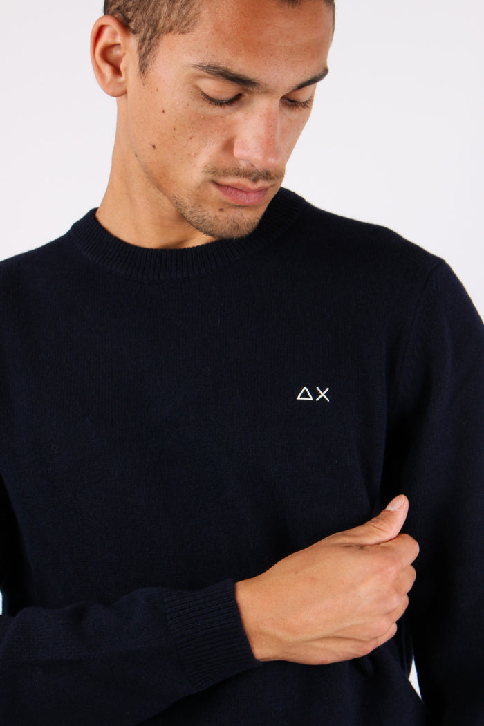 Girocollo Lana Cashmere Navy Blue-7