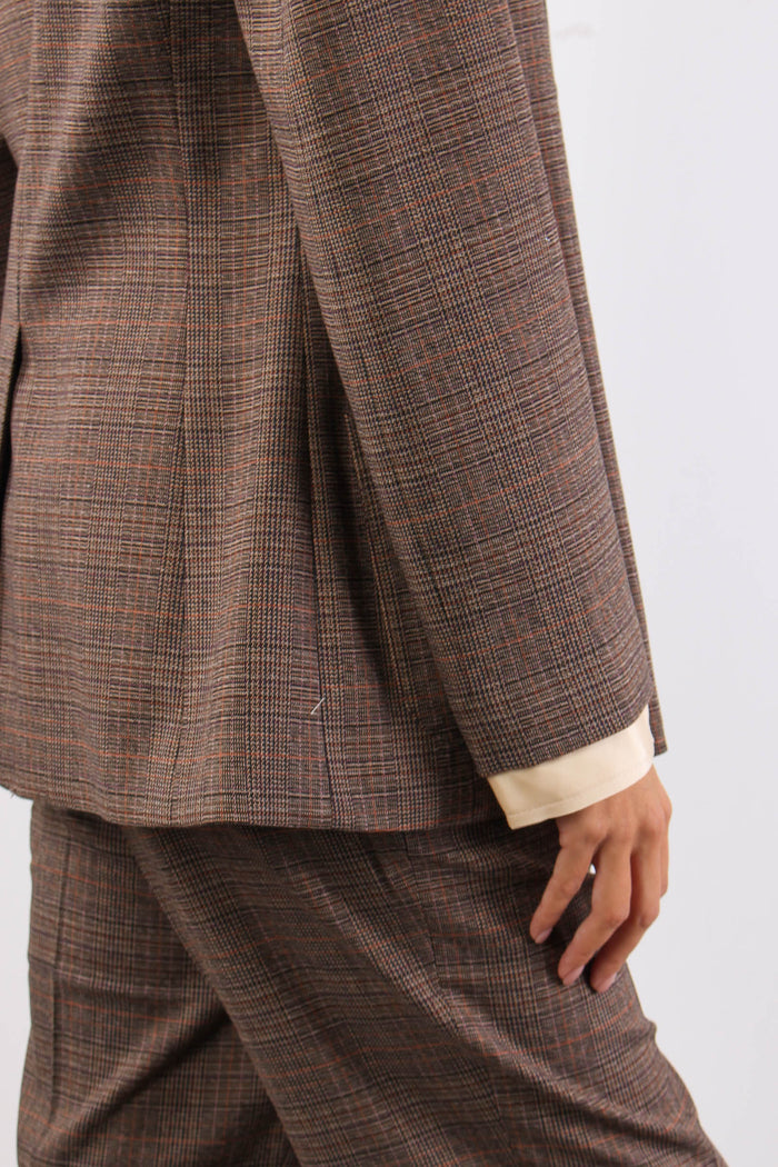 Giacca Doppiopetto Manica Camicia Tartan-6