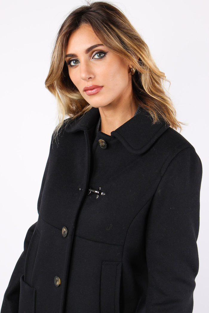 Cappotto Misto Cashmere Nero-7