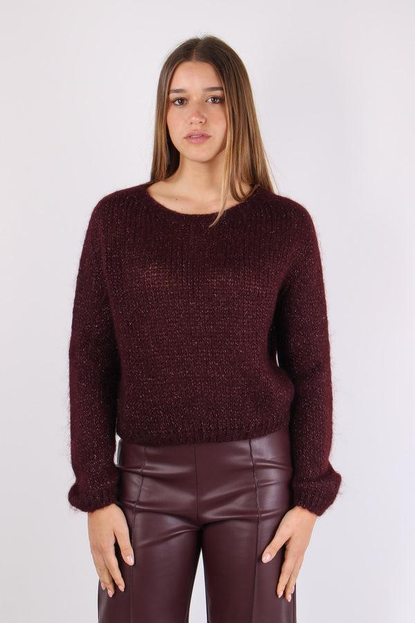 Maglia Scatoletta Filo Lurex Vino-2