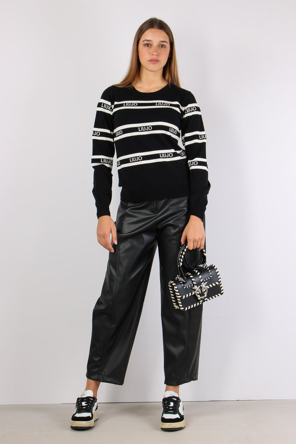 Maglia Ml Girocollo Riga Nero/bianco-2