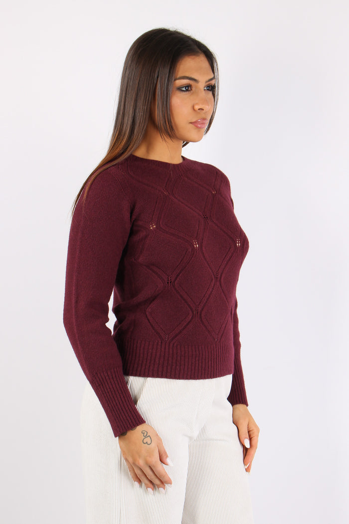 Maglia Effetto Losanghe Bordeaux-5