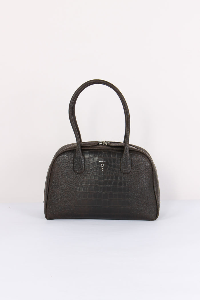 Shopping Stampa Cocco Manici Alti Dark Brown