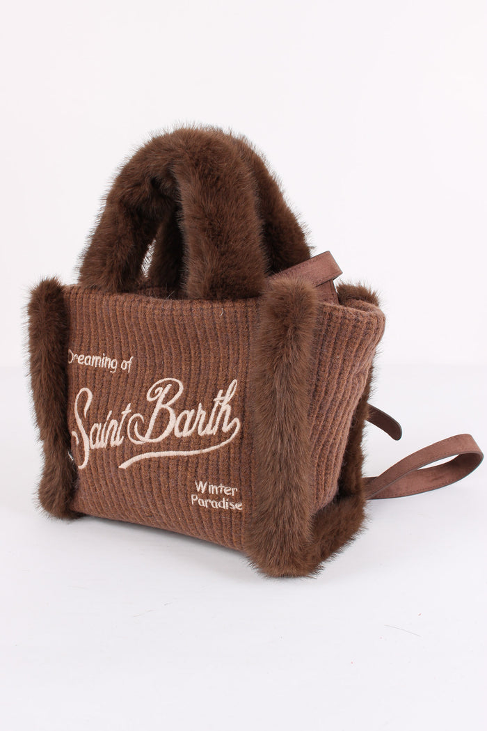 Shopping Piccola Pelliccia Marrone-4