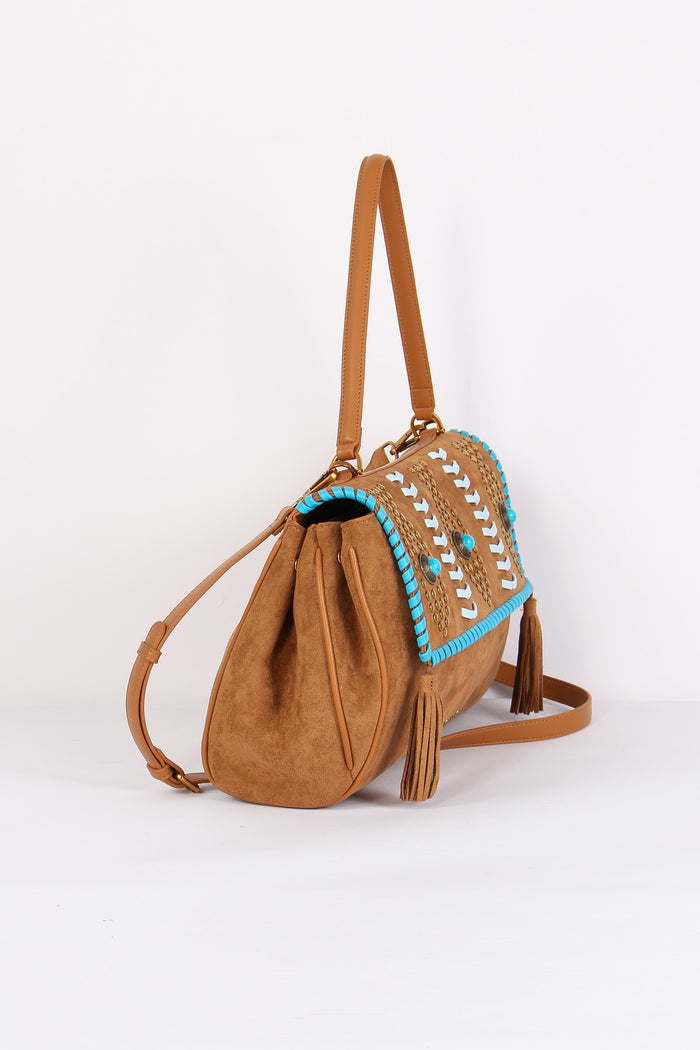 Tracolla  Suede Etnica Suede Cognac-7