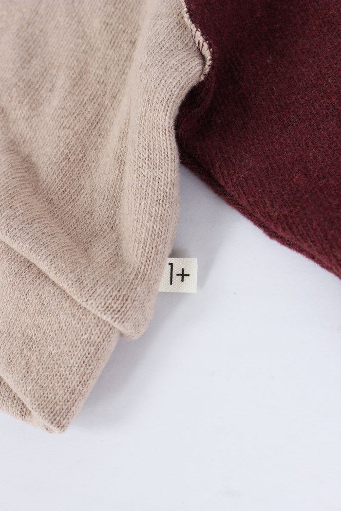 Maglia Cotone Cappuccio Tortora/bordeaux-5