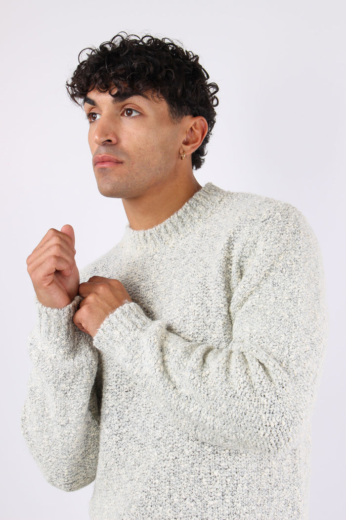 Maglia Girocollo Boucle Panna-7