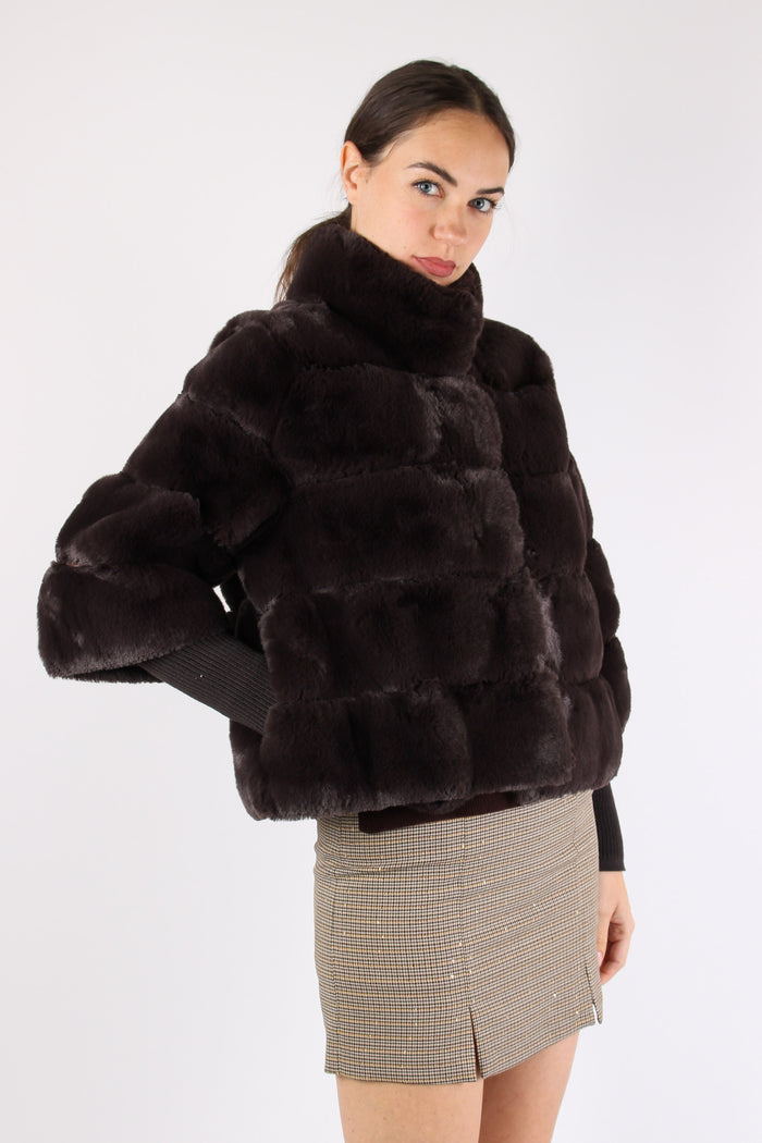 Marila Pelliccia Corta Manicot Shopping-4