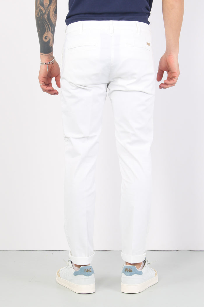 Pantalone Chino Slim Fit Bianco Ottico-3