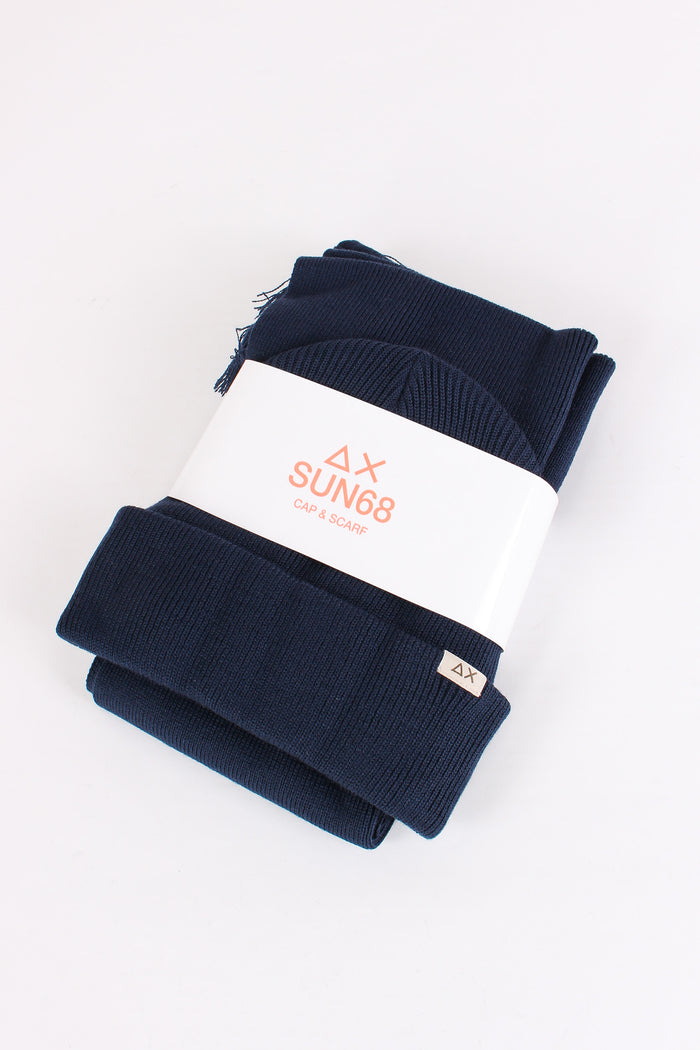 Box Cuffia Sciarpa Costa Ingle Navy Blue-5