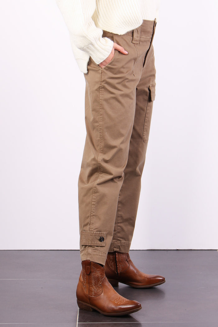 Globopantalone Cargo Gabardi Marrone Legno-5