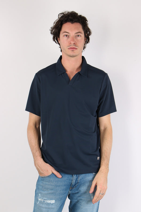 Polo Tessuto Tecnico Blu Navy