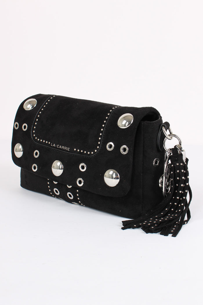 Tracolla Camoscio Maxi Borchie Black-4