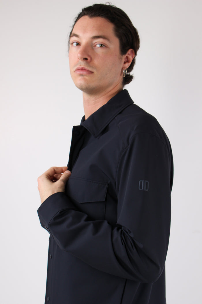 Giacca Over Tasca Toppa Navy-8