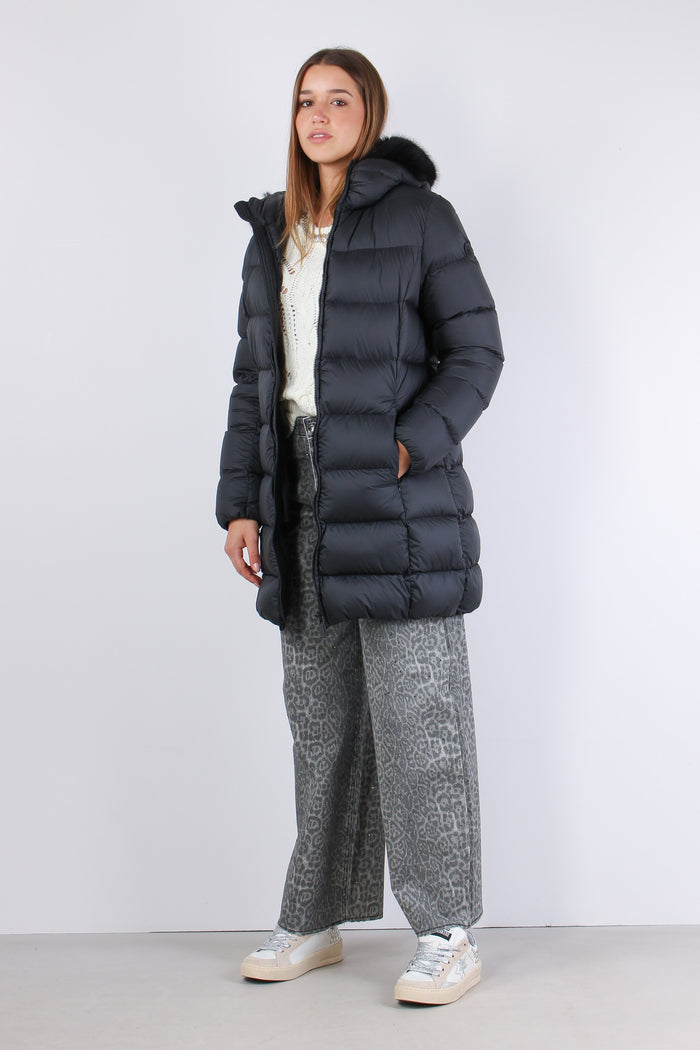 Piumino Lungo Opaco Ecopellicc Nero-6