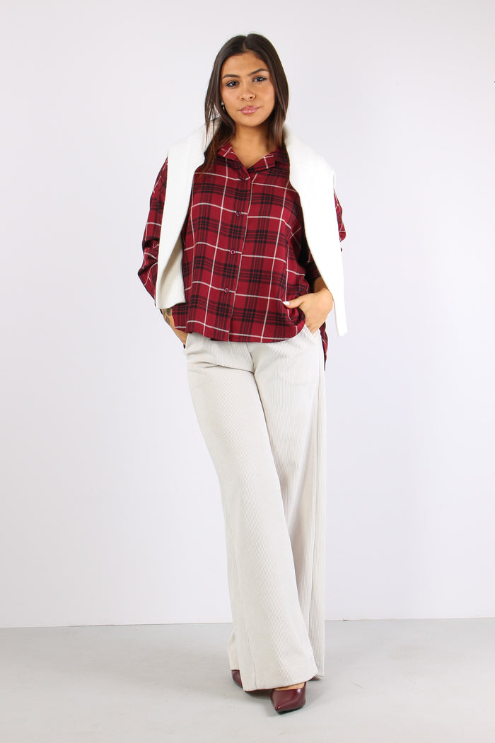 Camicia Quadri Stondata Rosso/nero