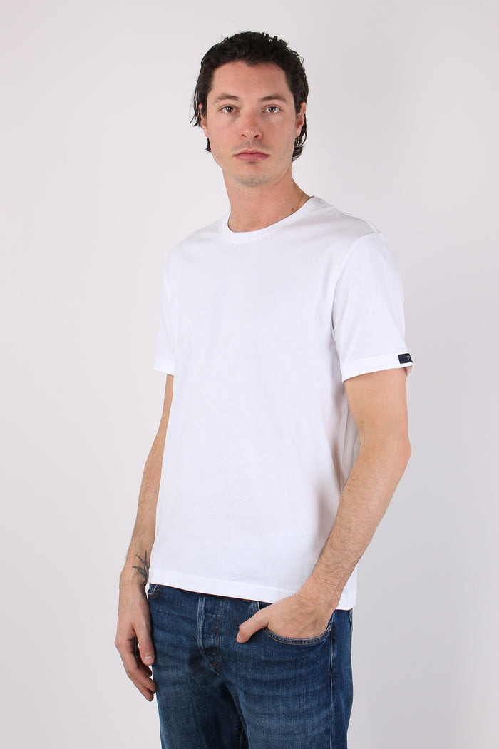 T-shirt Basica Logo Manica Bianco-3