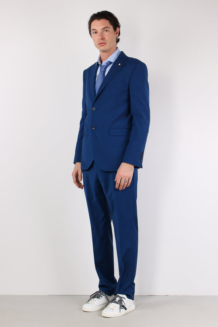 Abito Misto Lana Slim Blu Aperto-6