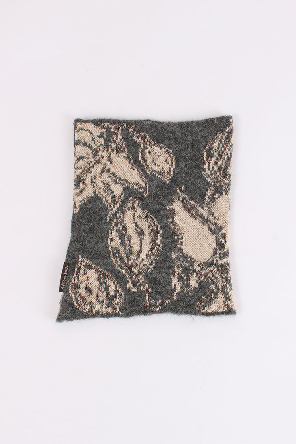 Scaldacollo Fantasia Fiori Grigio/beige-2