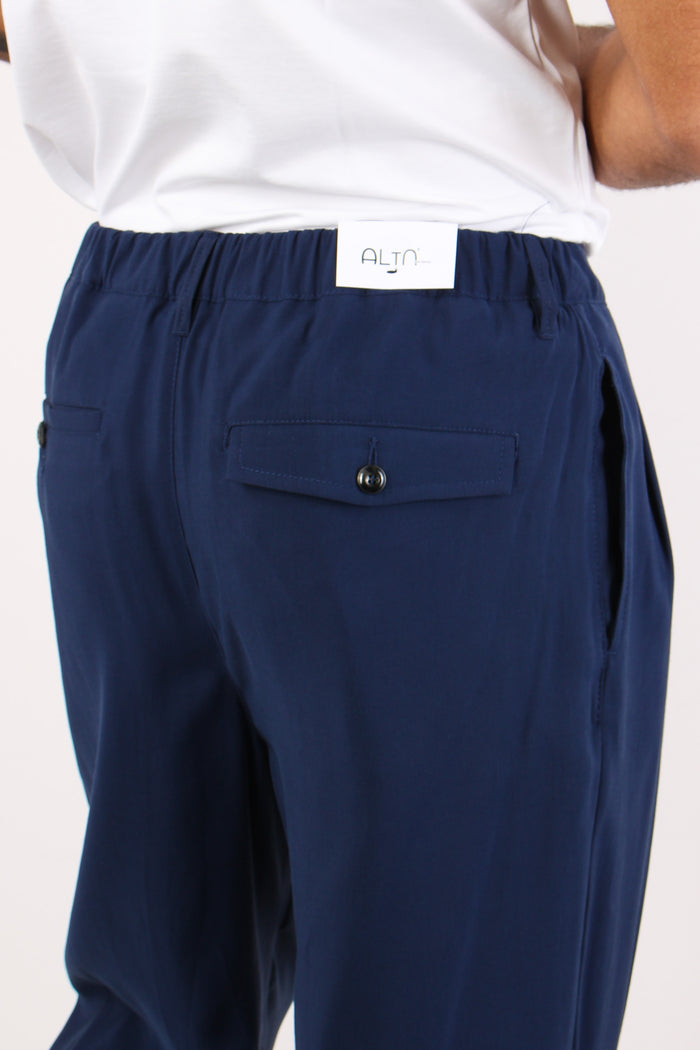 Banana Pantalone Cupro Blu-6