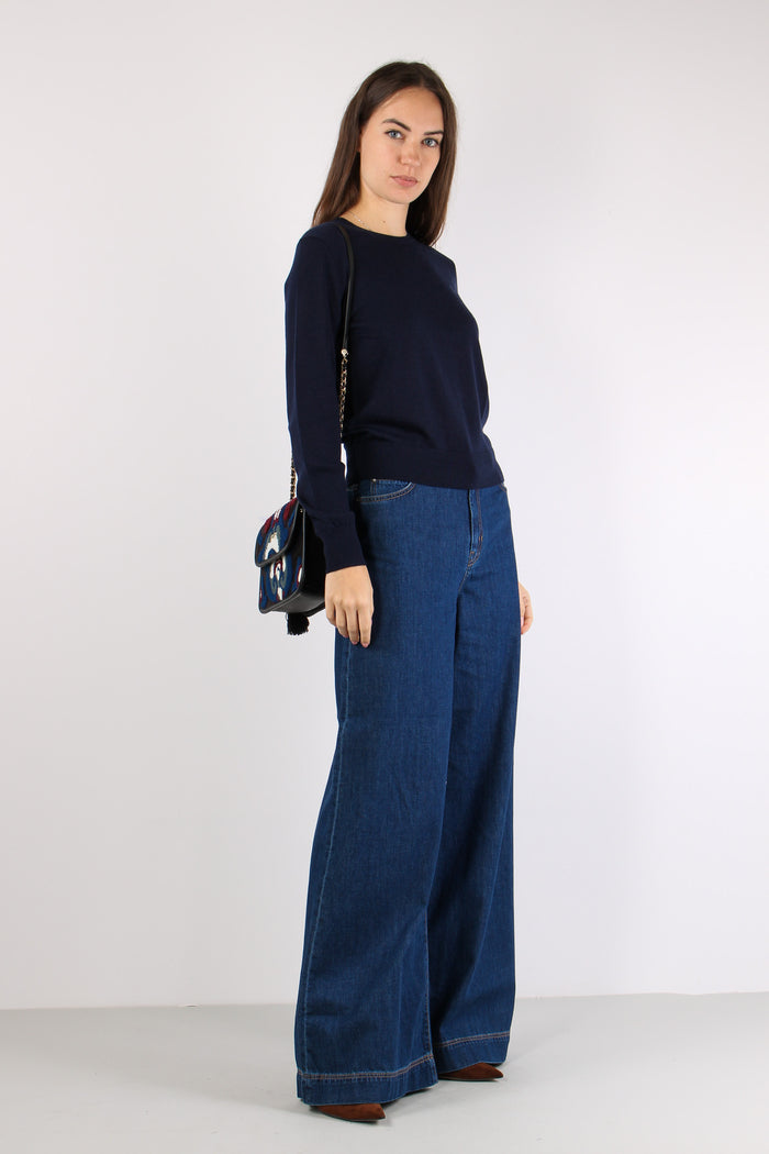 Maglia Girocollo Lana Hunter Navy