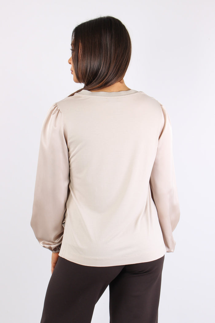 Casacca Manica Lunga Bimateria Nude-4