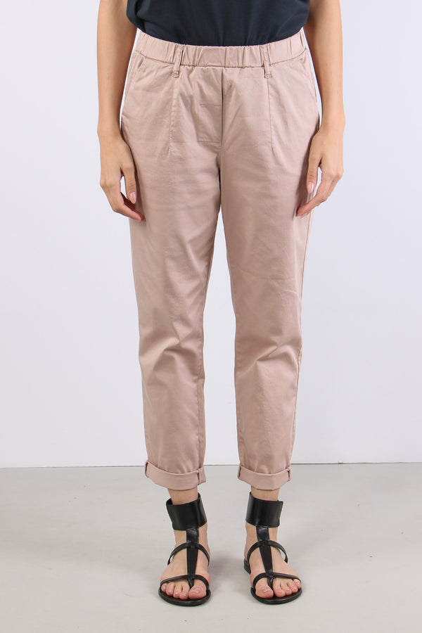 Chino Elastico Rasatello Rosa-2