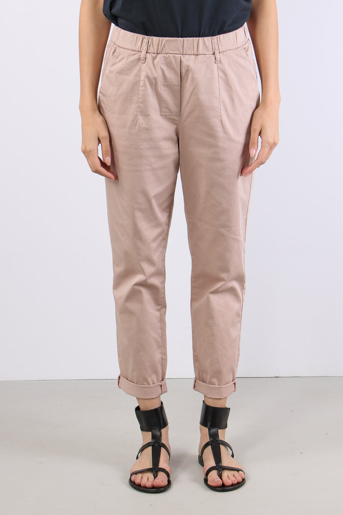 Chino Elastico Rasatello Rosa-2