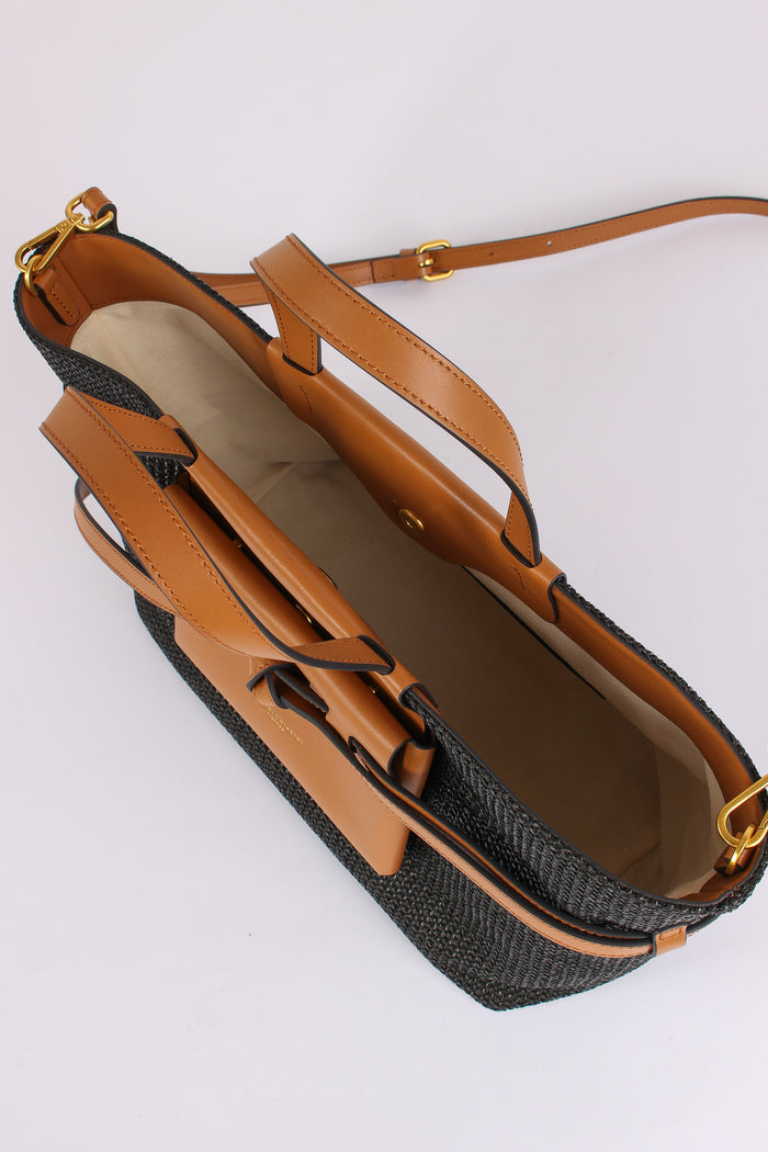 Belty Shopping Mini Rafia Nero/cuoio-6