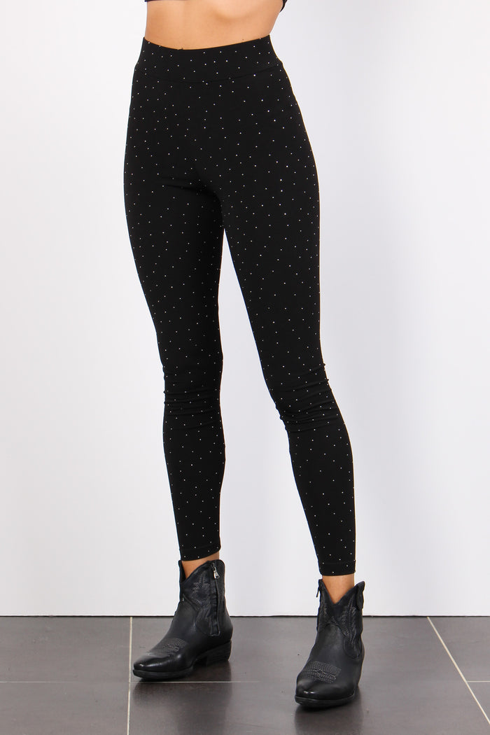 Leggings Jersey Strass Nero-5