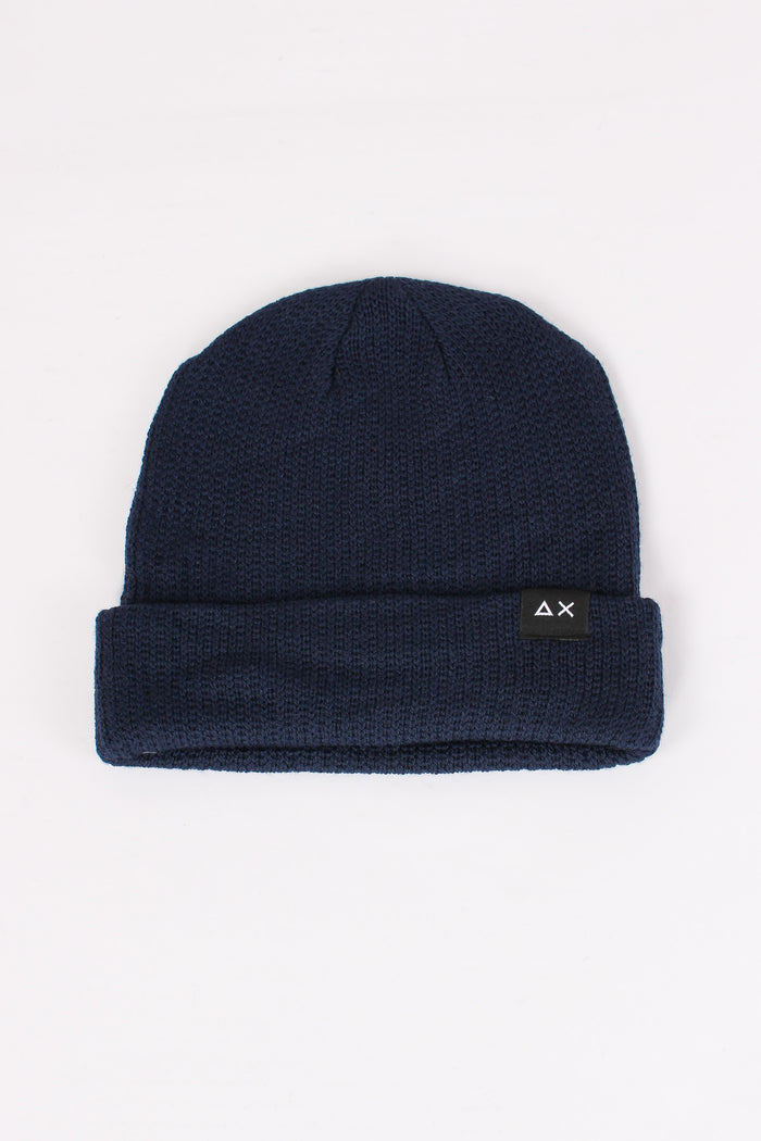 Cuffia Basica Logo Navy Blue