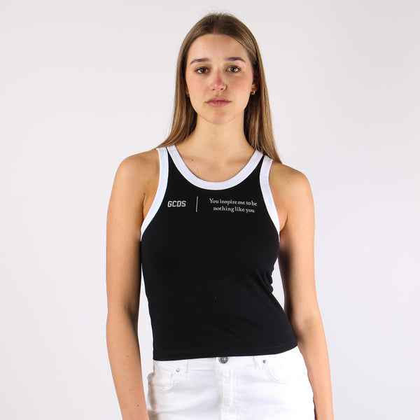 Top Costina Profilo Contrasto Black/white-2