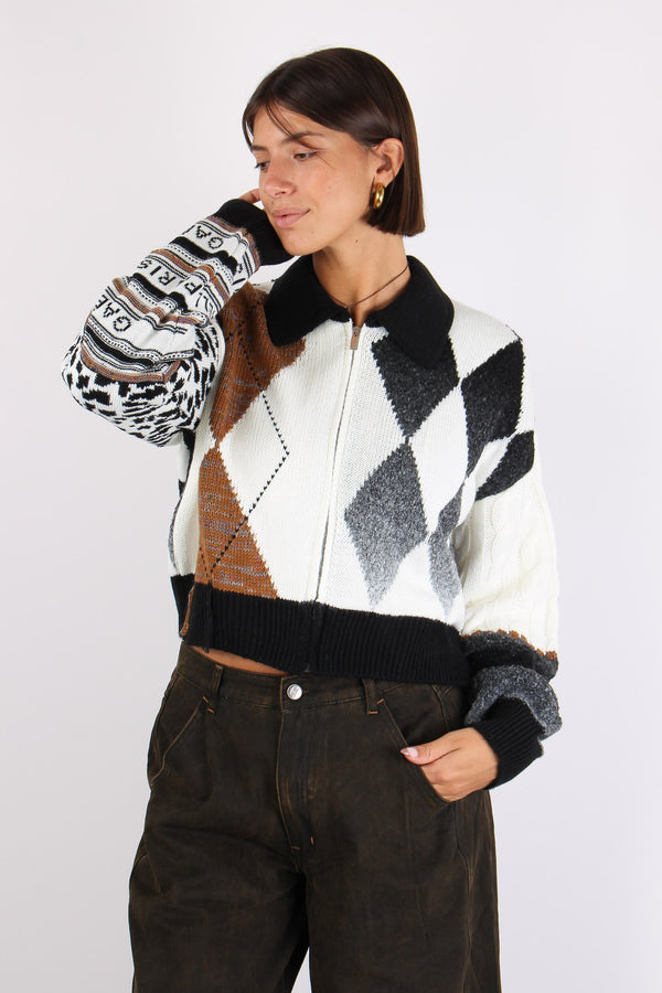 Full Zip Losanghe Crema