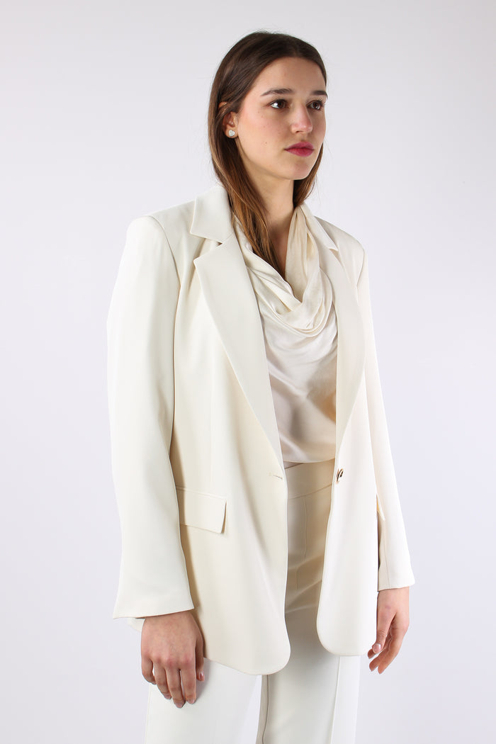 Lasty Giacca Fluida Monopetto Ivory-6