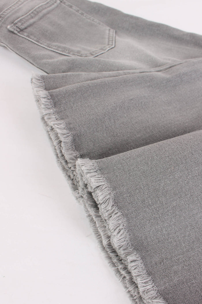 Denim Palazzo Sfrangiato Denim Grigio-4