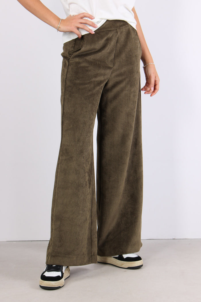 Pantalone Palazzo Largo Vellut Militare-7
