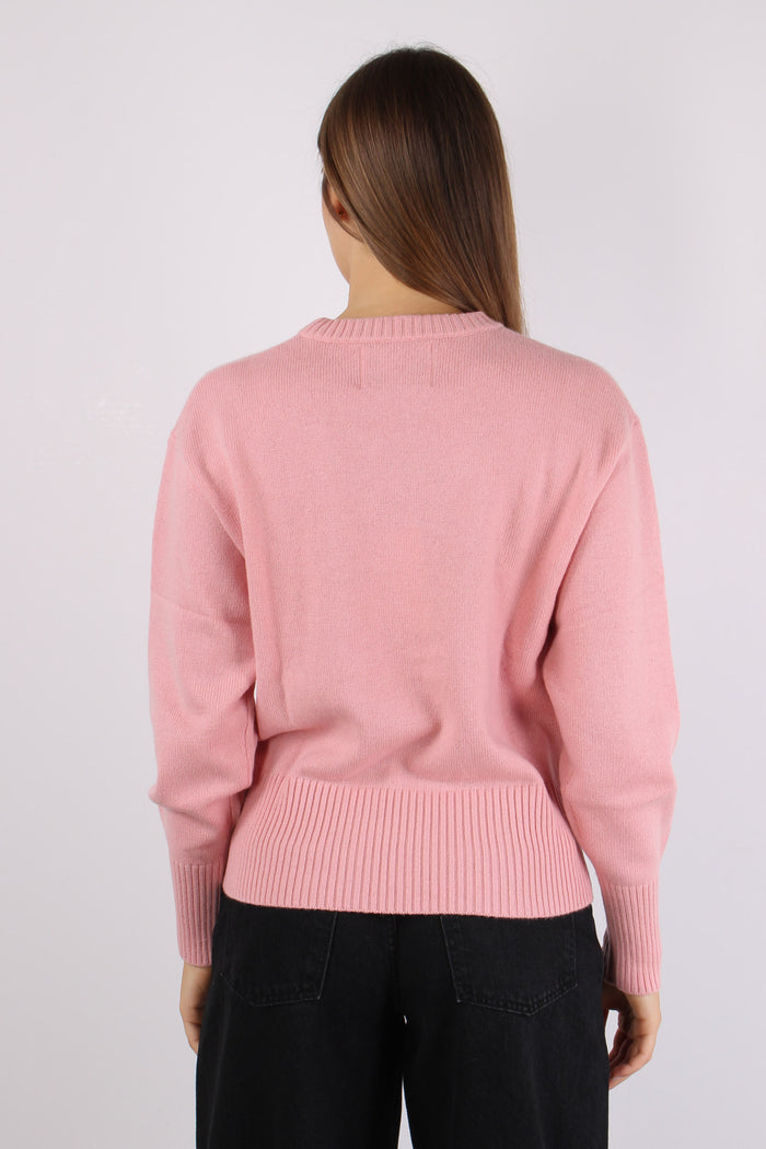 Maglia Ricamo Grande Rosa-4