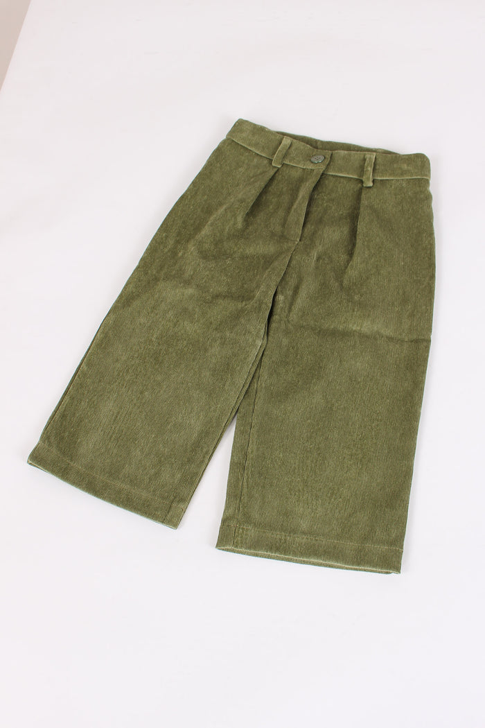 Pantalone Velluto Microriga Verde-2