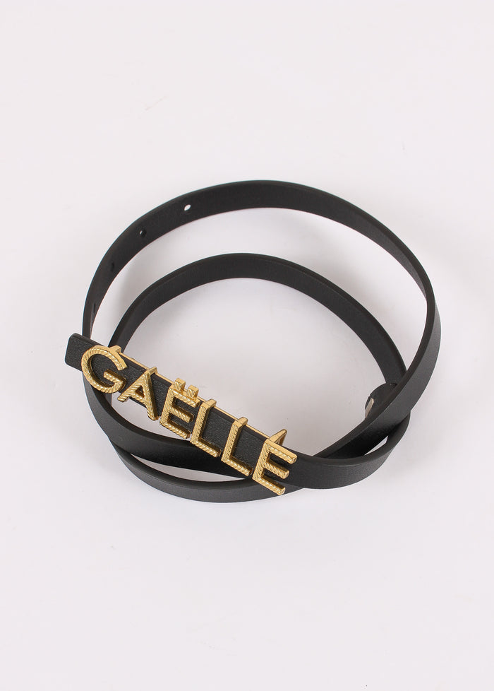 Cintura Pelle Liscia Logo Nero/oro-2