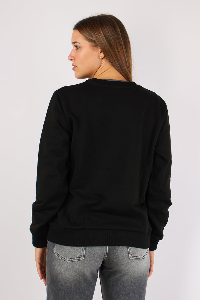 Felpa Cotone Logo Strass Nero-6