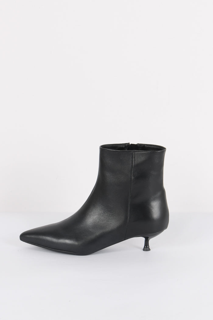 Tronchetto Suede Tacco Basso Nero-6