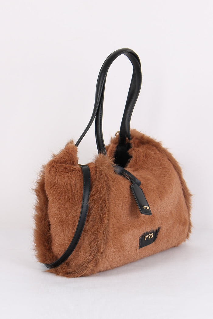 Smeraldo Maxi Shopping Ecopelliccia Cannella/nero-6