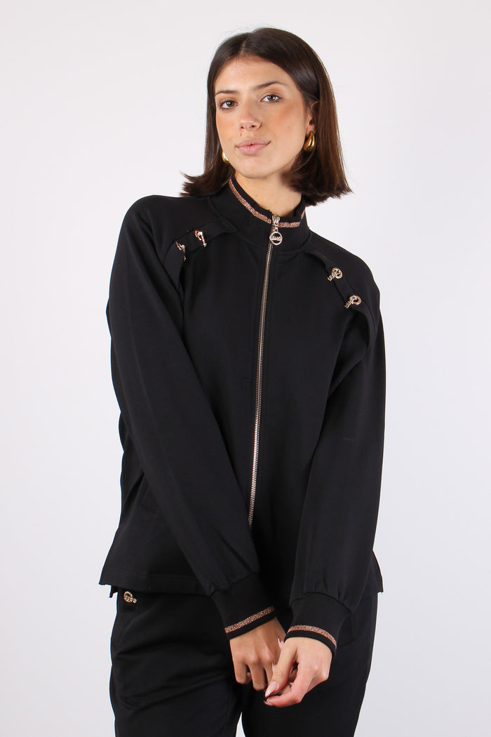 Maglia Zip Clip Logo Nero-5